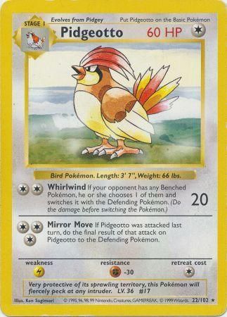 Pidgeotto (22/102) [Base Set Shadowless Unlimited] | Pegasus Games WI