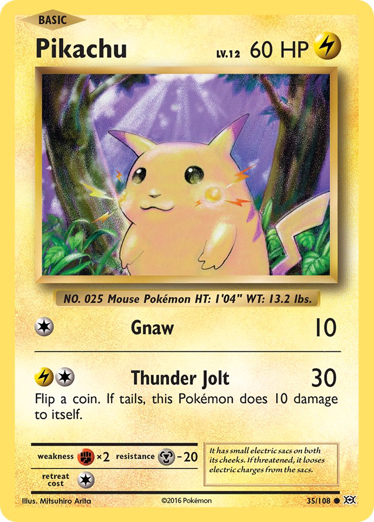 Pikachu (35/108) (Theme Deck Exclusive) (Cracked Ice Holo) [XY: Evolutions] | Pegasus Games WI