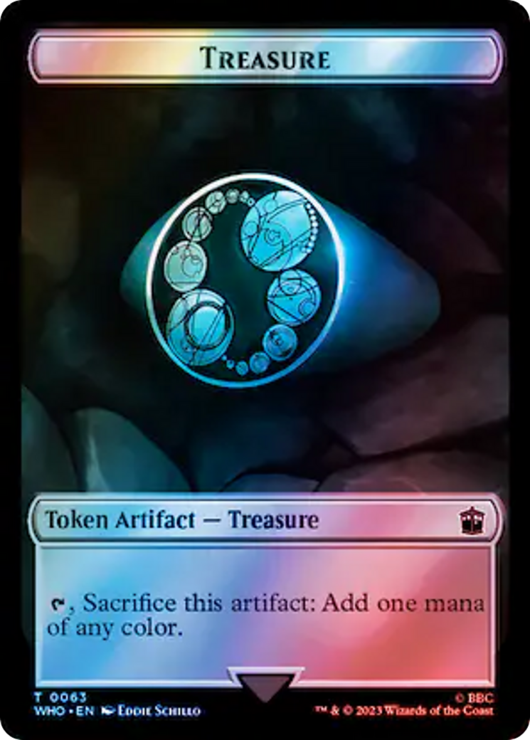 Alien Angel // Treasure (0063) Double-Sided Token (Surge Foil) [Doctor Who Tokens] | Pegasus Games WI