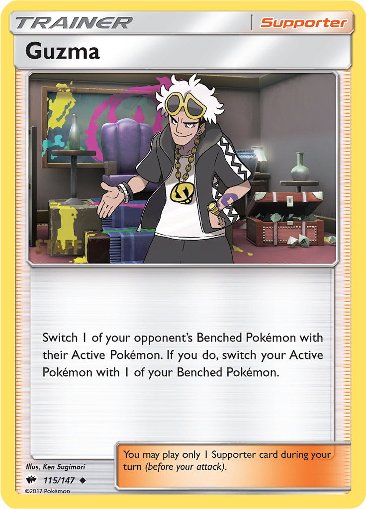 Guzma (115/147) (Regional Championships Staff) [Sun & Moon: Burning Shadows] | Pegasus Games WI