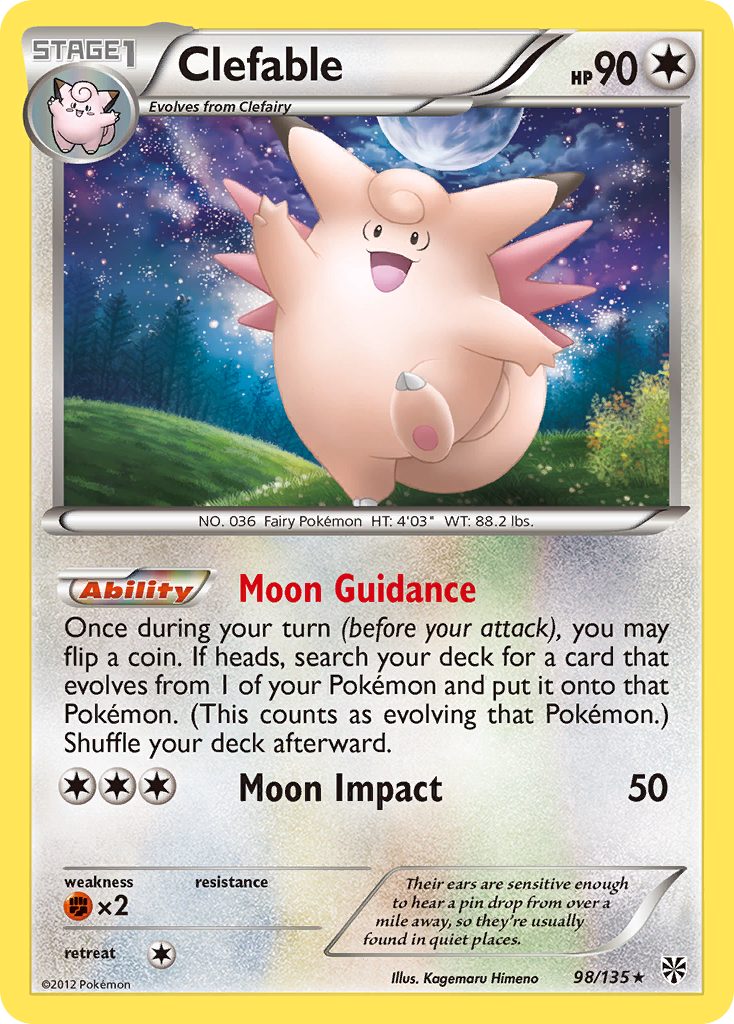 Clefable (98/135) [Black & White: Plasma Storm] | Pegasus Games WI