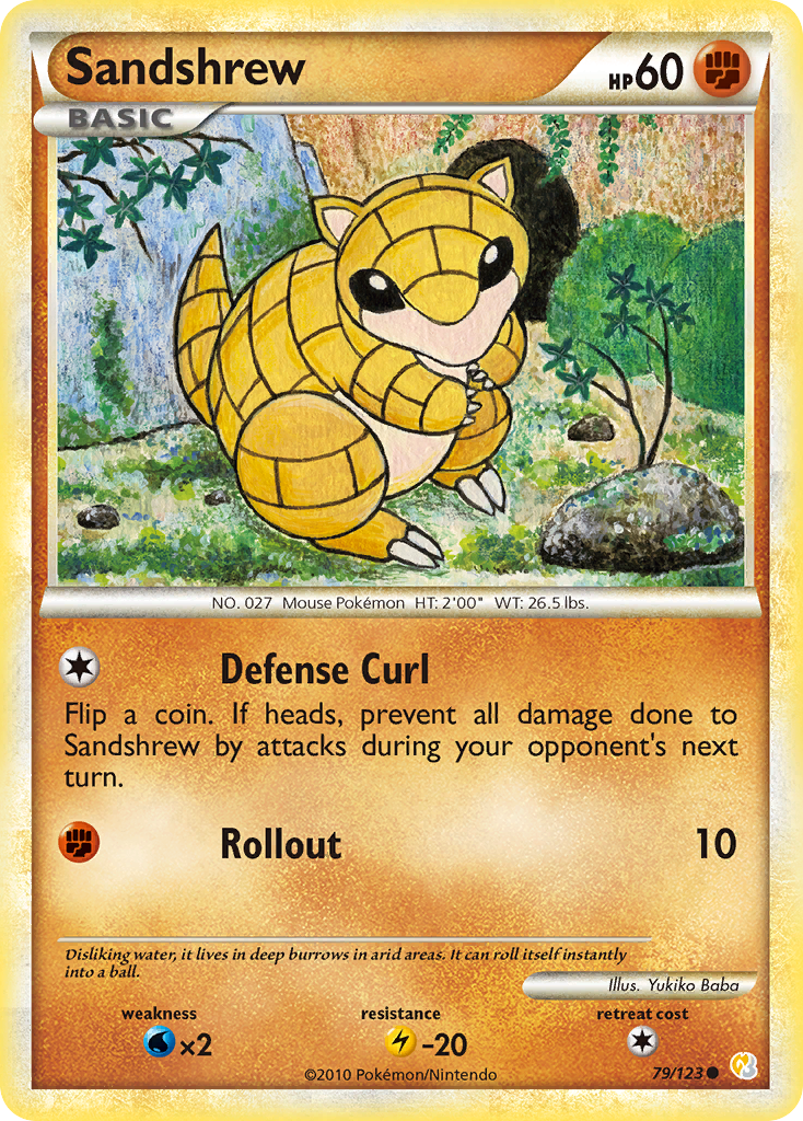 Sandshrew (79/123) [HeartGold & SoulSilver: Base Set] | Pegasus Games WI
