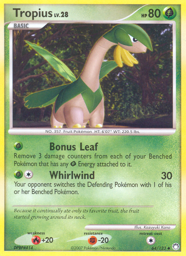 Tropius (64/123) [Diamond & Pearl: Mysterious Treasures] | Pegasus Games WI
