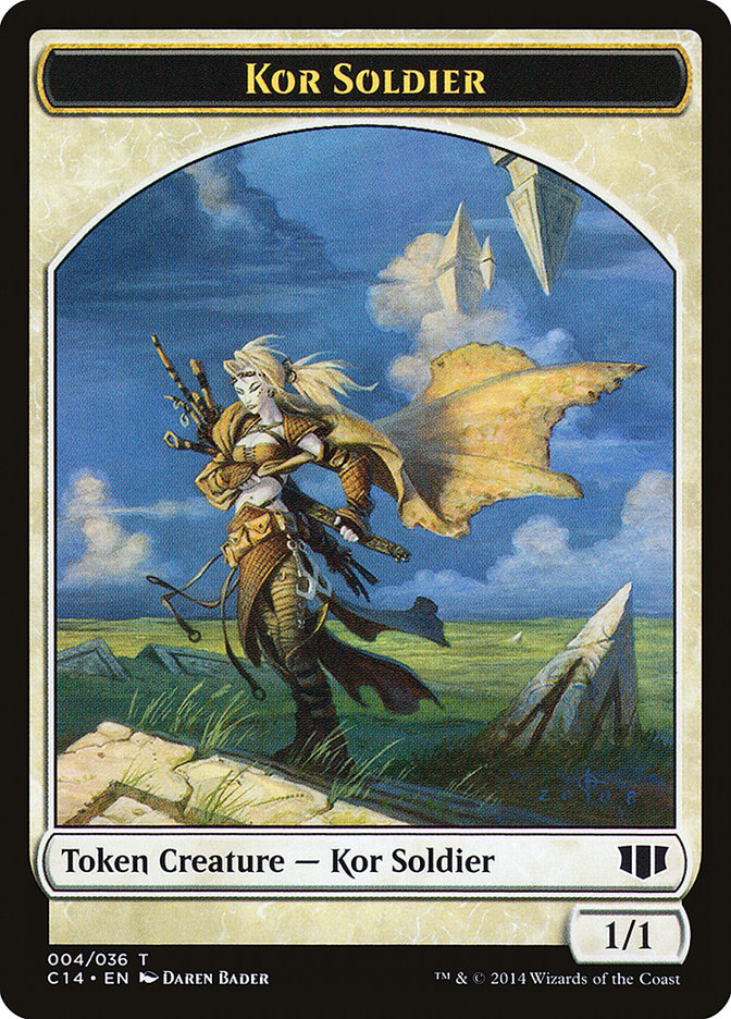 Kor Soldier // Pegasus Double-Sided Token [Commander 2014 Tokens] | Pegasus Games WI