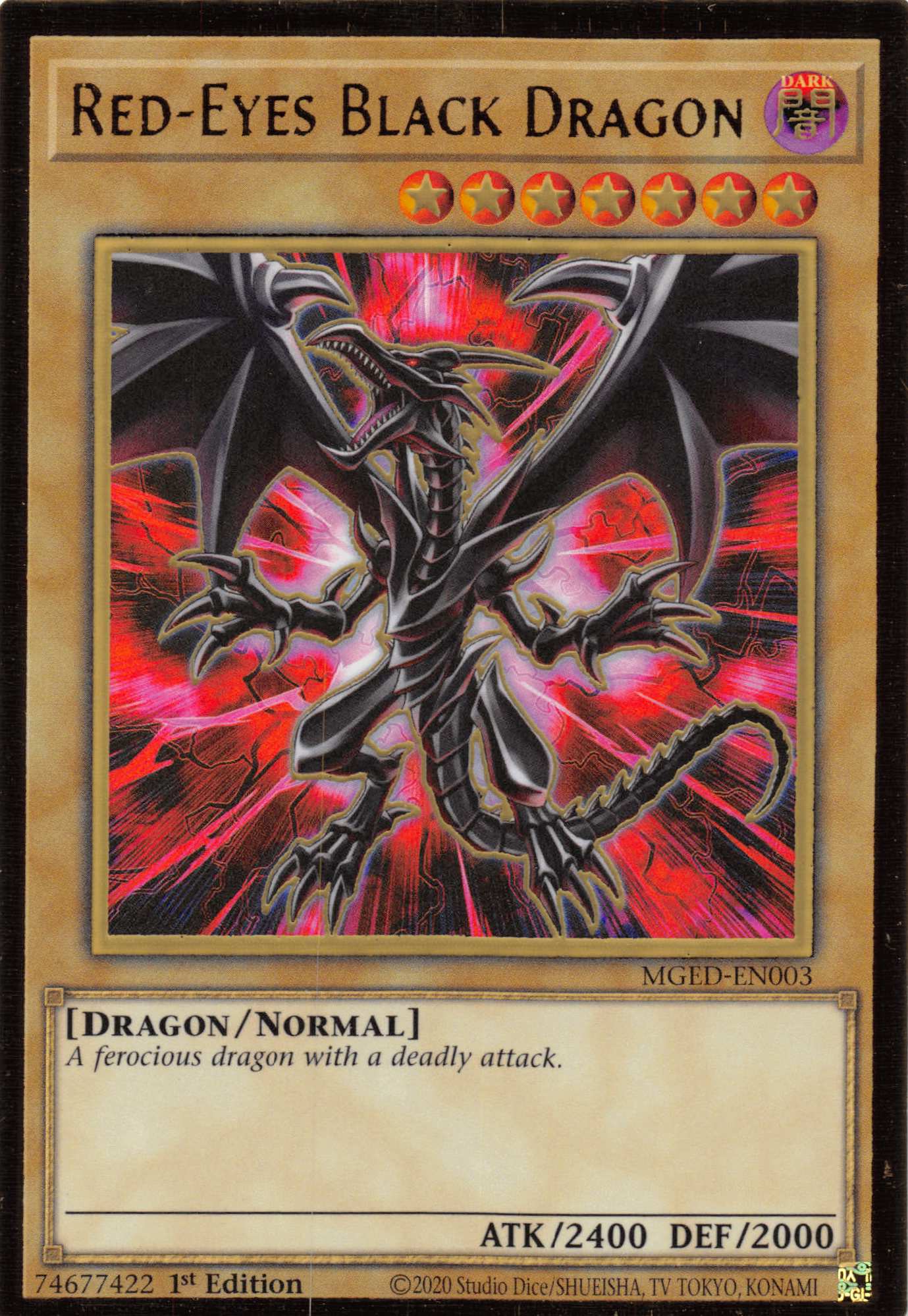 Red-Eyes Black Dragon (Alternate Art) [MGED-EN003] Gold Rare | Pegasus Games WI