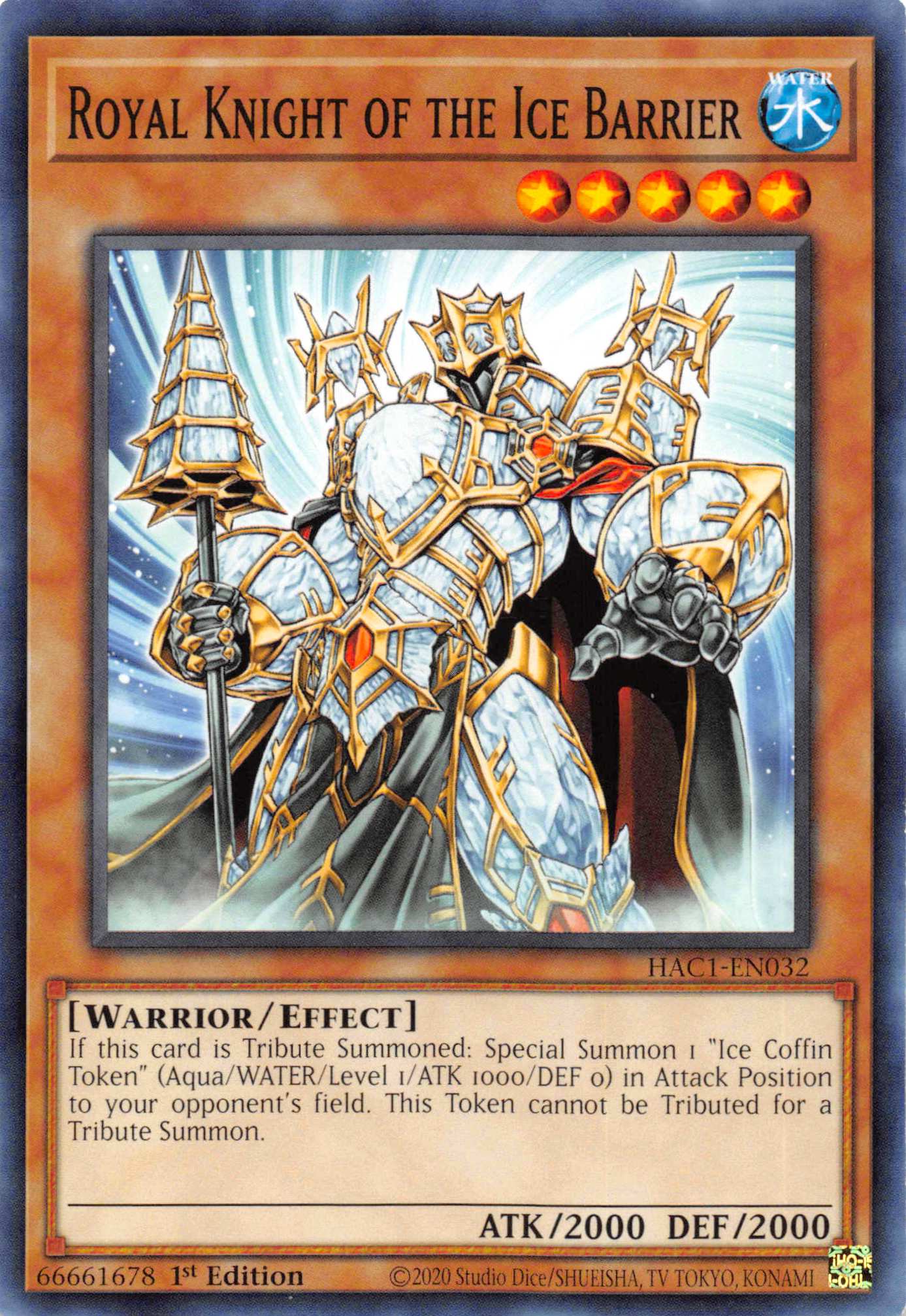 Royal Knight of the Ice Barrier (Duel Terminal) [HAC1-EN032] Parallel Rare | Pegasus Games WI