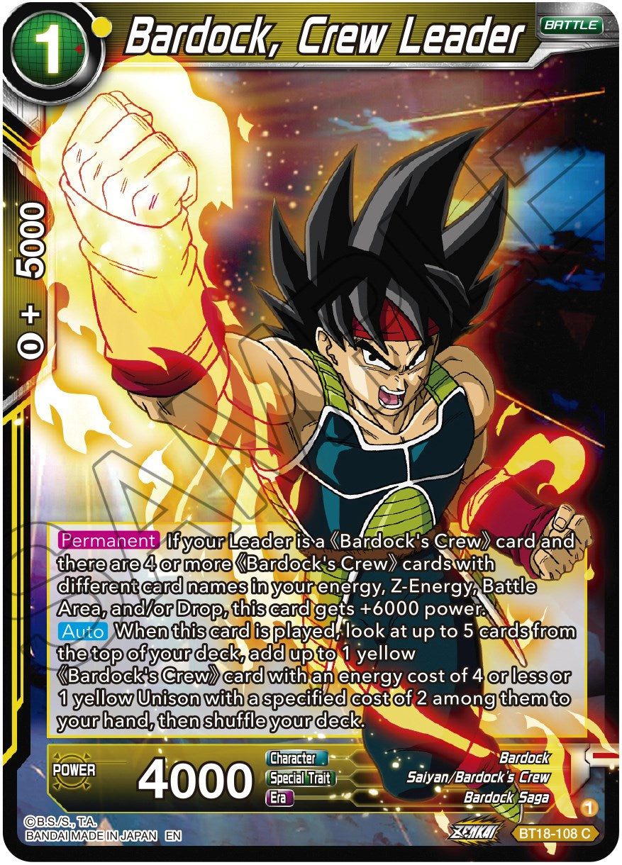 Bardock, Crew Leader (BT18-108) [Dawn of the Z-Legends] | Pegasus Games WI