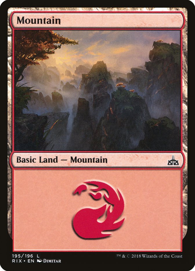 Mountain (195) [Rivals of Ixalan] | Pegasus Games WI