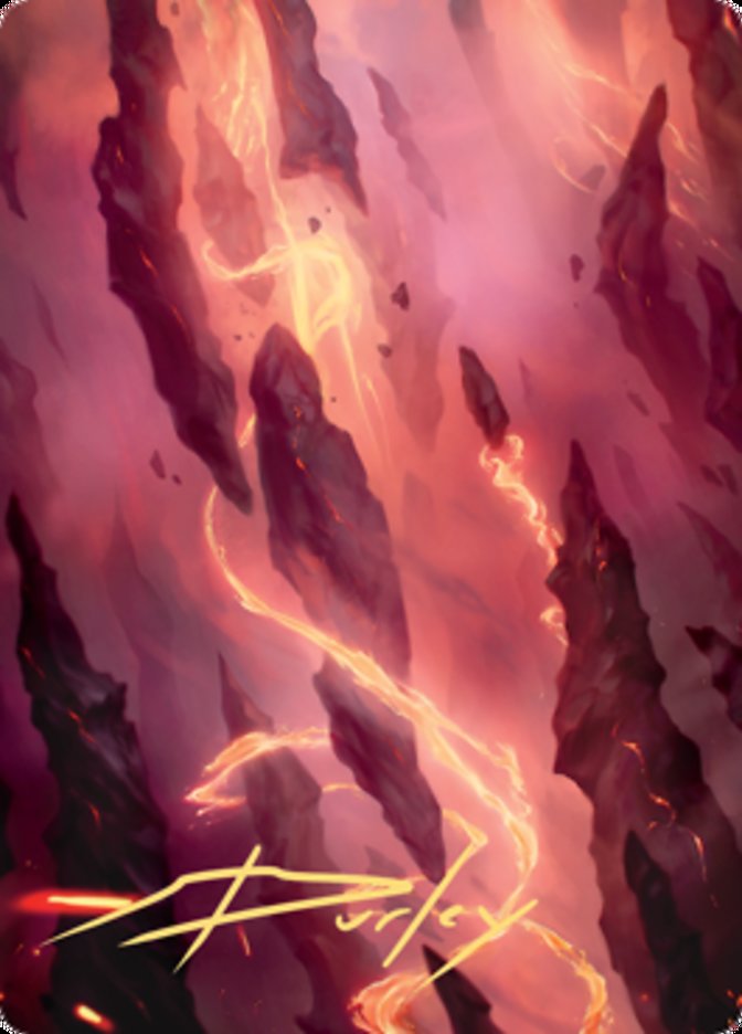 Mountain 1 Art Card (Gold-Stamped Signature) [Zendikar Rising Art Series] | Pegasus Games WI