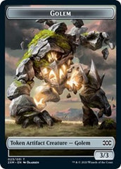 Golem // Human Soldier Double-Sided Token [Double Masters Tokens] | Pegasus Games WI