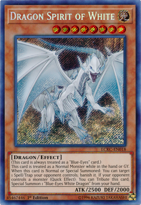 Dragon Spirit of White [LCKC-EN018] Secret Rare | Pegasus Games WI