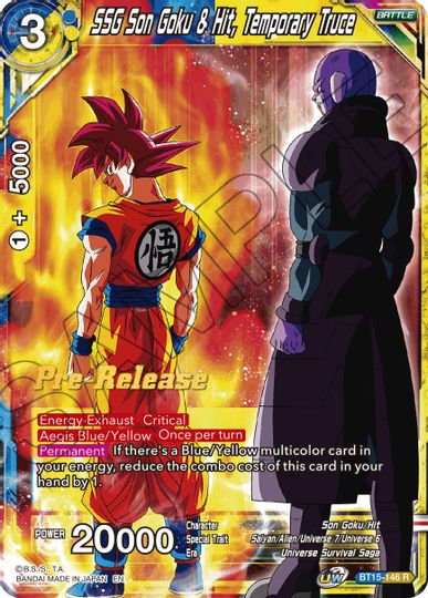 SSG Son Goku & Hit, Temporary Truce (BT15-146) [Saiyan Showdown Prerelease Promos] | Pegasus Games WI