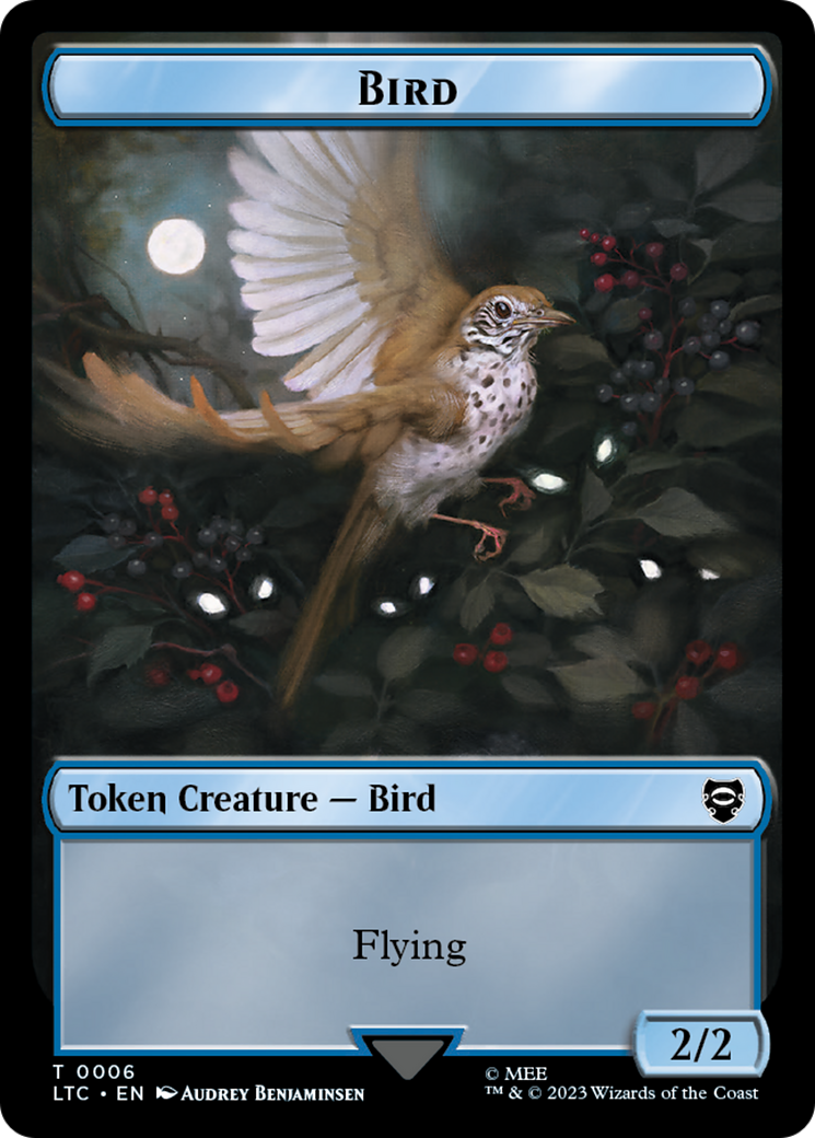 Elf Warrior // Bird Double Sided Token [The Lord of the Rings: Tales of Middle-Earth Commander Tokens] | Pegasus Games WI