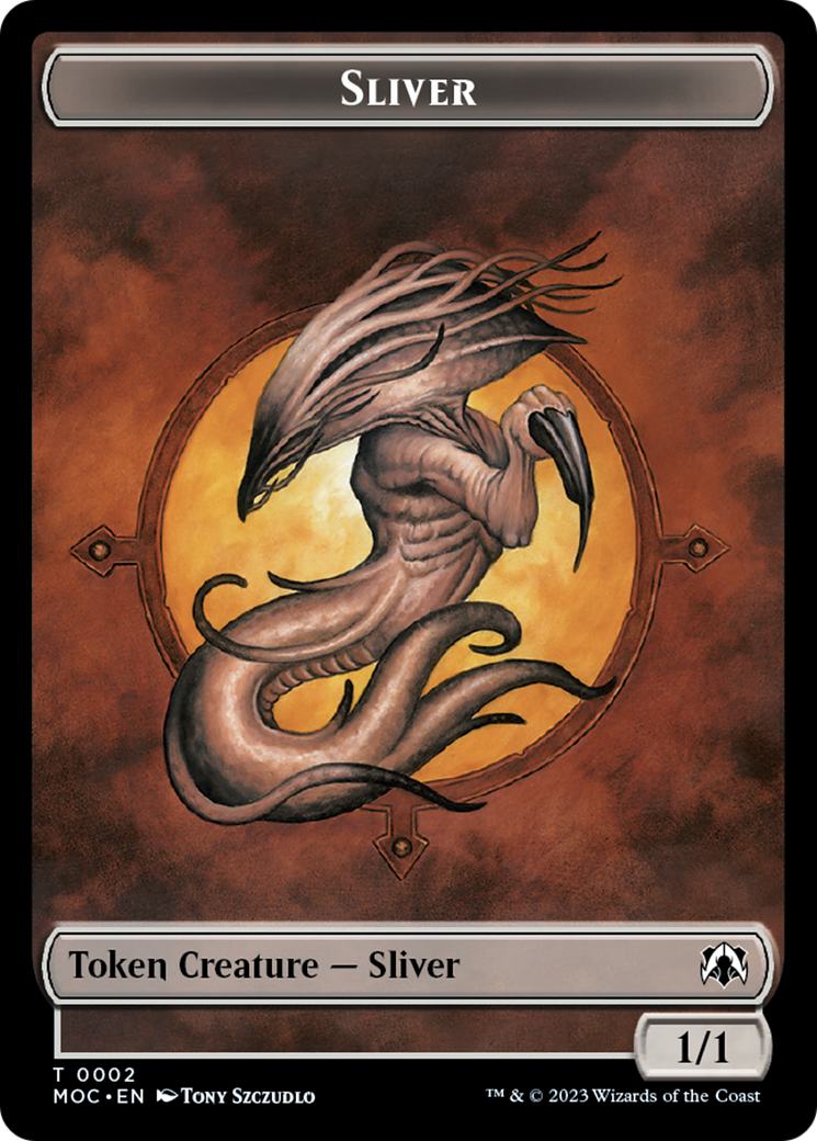 Goblin // Sliver Double-Sided Token [March of the Machine Commander Tokens] | Pegasus Games WI