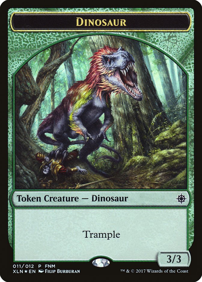 Dinosaur // Treasure Double-Sided Token [Friday Night Magic 2017] | Pegasus Games WI