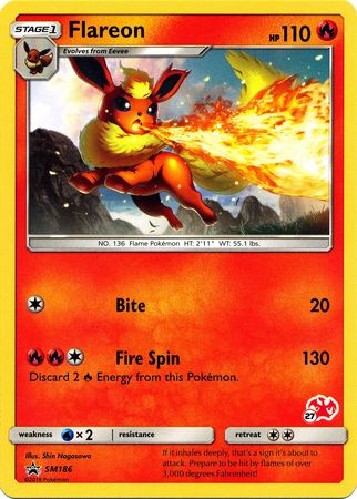 Flareon (SM186) (Charizard Stamp #27) [Battle Academy 2020] | Pegasus Games WI