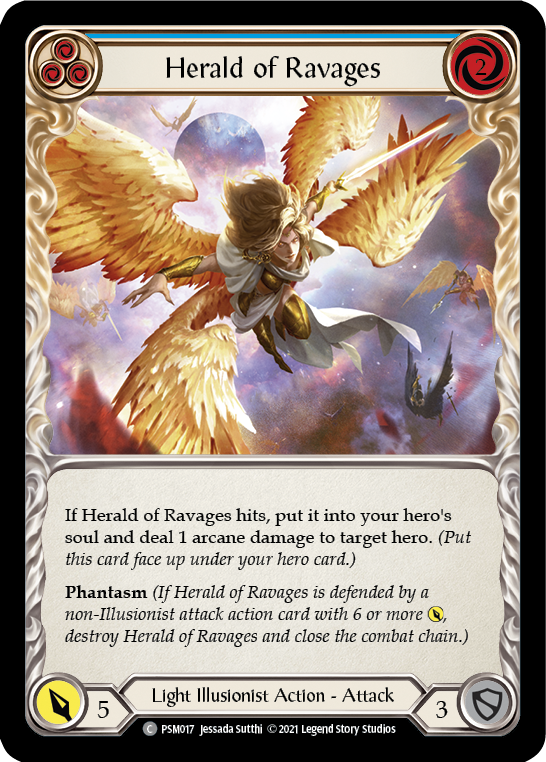 Herald of Ravages (Blue) [PSM017] (Monarch Prism Blitz Deck) | Pegasus Games WI