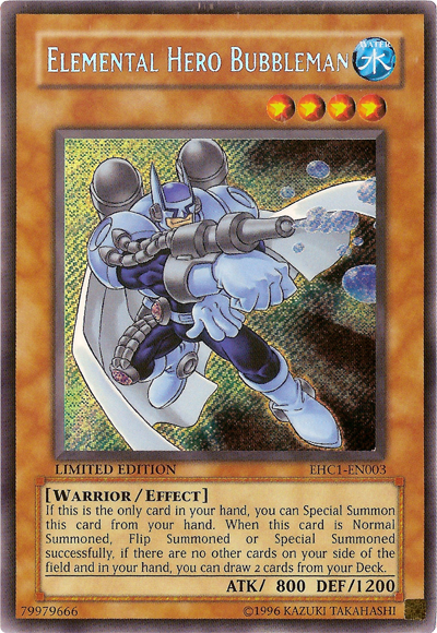 Elemental HERO Bubbleman [EHC1-EN003] Secret Rare | Pegasus Games WI