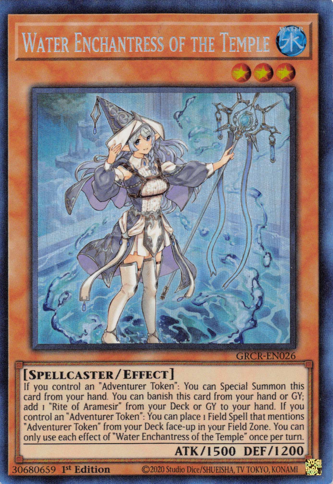 Water Enchantress of the Temple [GRCR-EN026] Collector's Rare | Pegasus Games WI