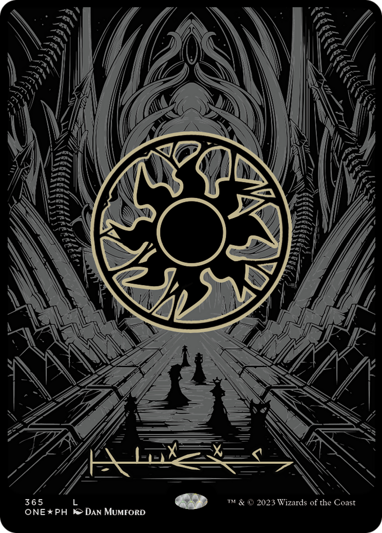 Plains (365) (Oil Slick Raised Foil) [Phyrexia: All Will Be One] | Pegasus Games WI