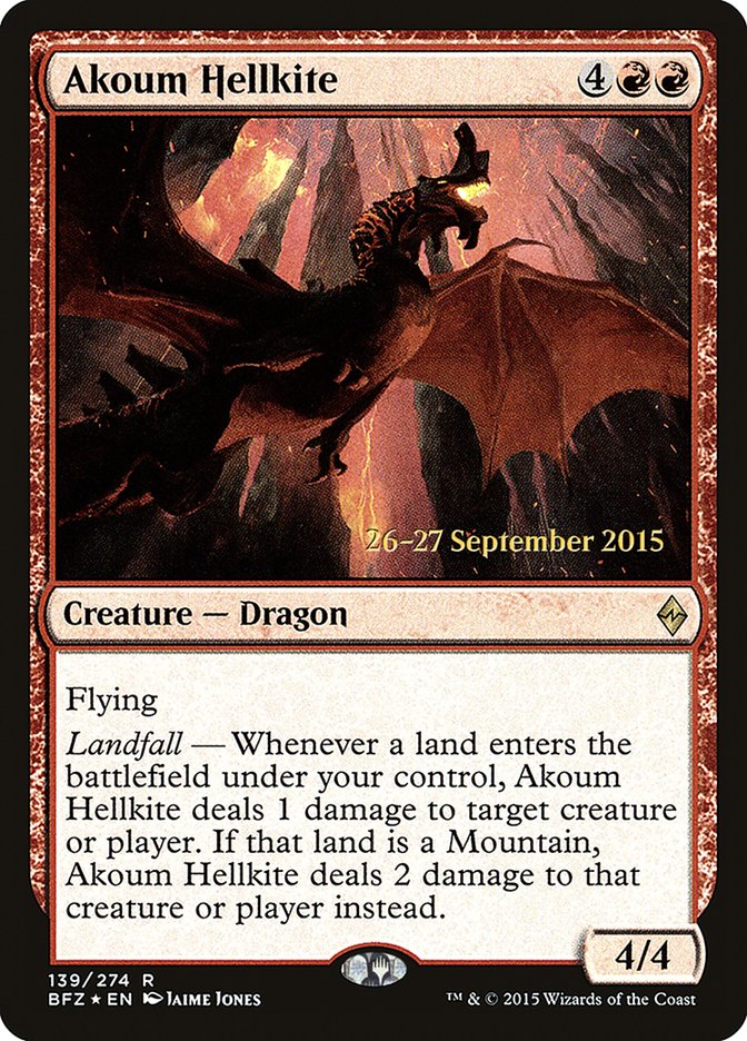 Akoum Hellkite [Battle for Zendikar Prerelease Promos] | Pegasus Games WI