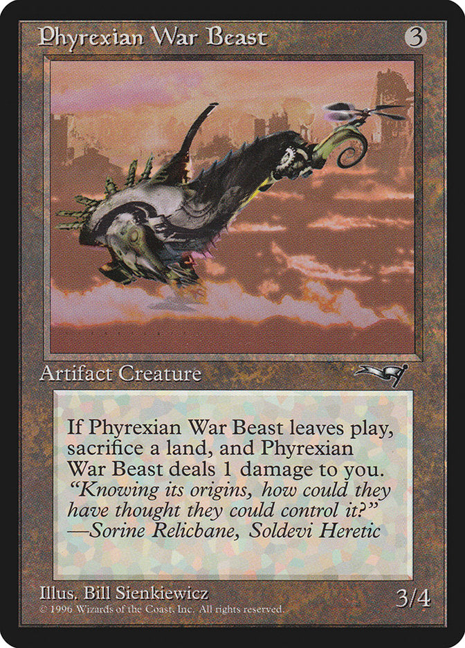 Phyrexian War Beast (Signature on Left) [Alliances] | Pegasus Games WI