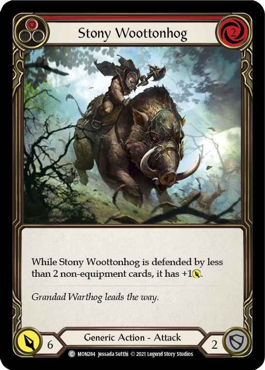 Stony Woottonhog (Red) (Rainbow Foil) [MON284-RF] 1st Edition Rainbow Foil | Pegasus Games WI