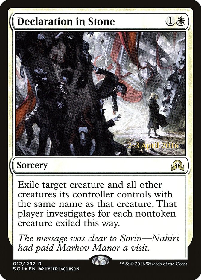 Declaration in Stone [Shadows over Innistrad Prerelease Promos] | Pegasus Games WI