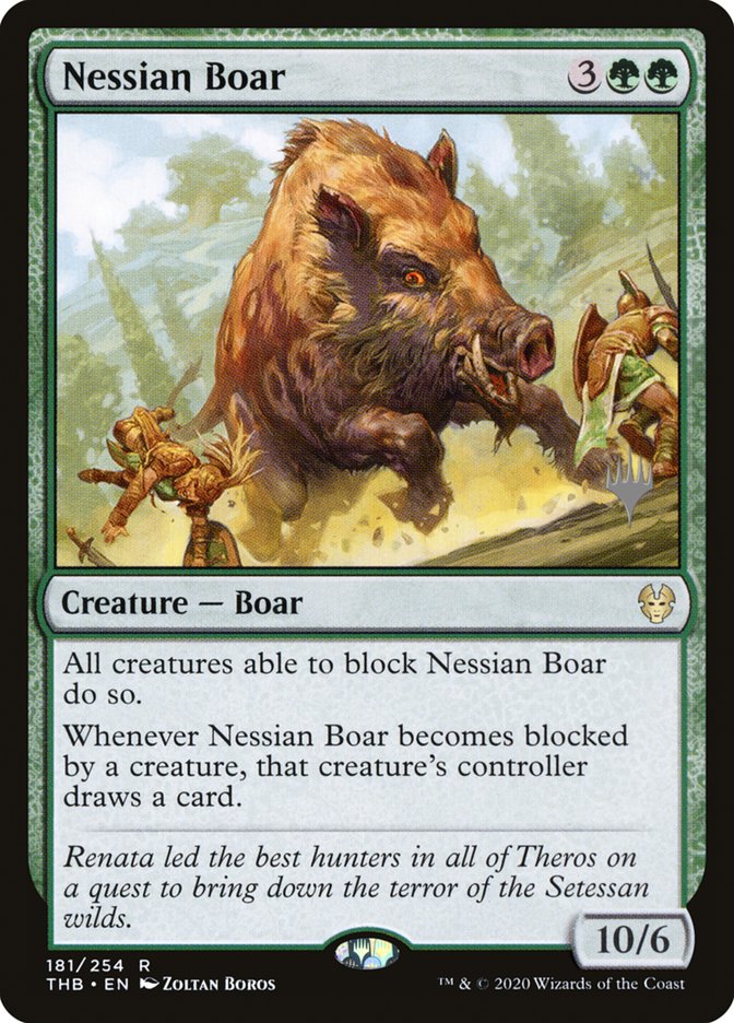 Nessian Boar (Promo Pack) [Theros Beyond Death Promos] | Pegasus Games WI