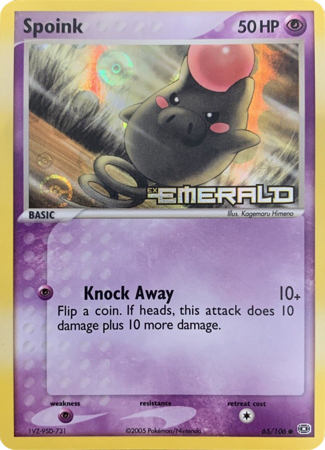 Spoink (65/106) (Stamped) [EX: Emerald] | Pegasus Games WI