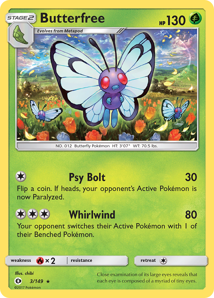 Butterfree (3/149) [Sun & Moon: Base Set] | Pegasus Games WI