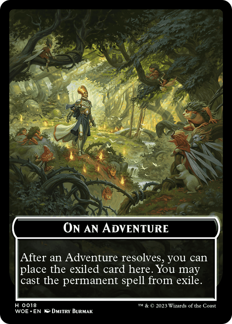 On an Adventure Emblem [Wilds of Eldraine Tokens] | Pegasus Games WI