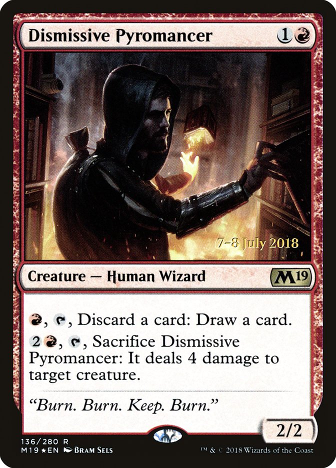 Dismissive Pyromancer [Core Set 2019 Prerelease Promos] | Pegasus Games WI