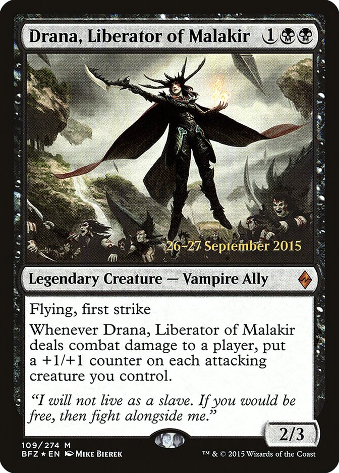 Drana, Liberator of Malakir [Battle for Zendikar Prerelease Promos] | Pegasus Games WI