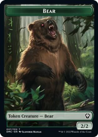 Kavu // Bear Double-Sided Token [Dominaria United Commander Tokens] | Pegasus Games WI