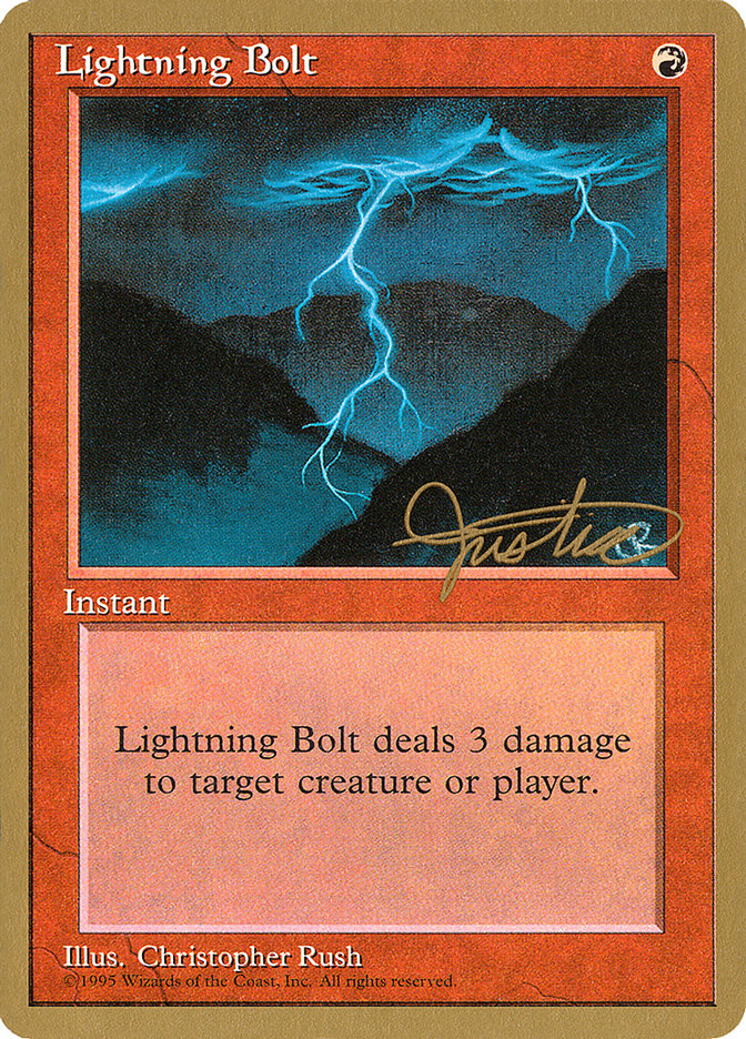Lightning Bolt (Mark Justice) [Pro Tour Collector Set] | Pegasus Games WI