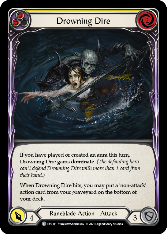 Drowning Dire (Yellow) [EVR111] (Everfest)  1st Edition Normal | Pegasus Games WI