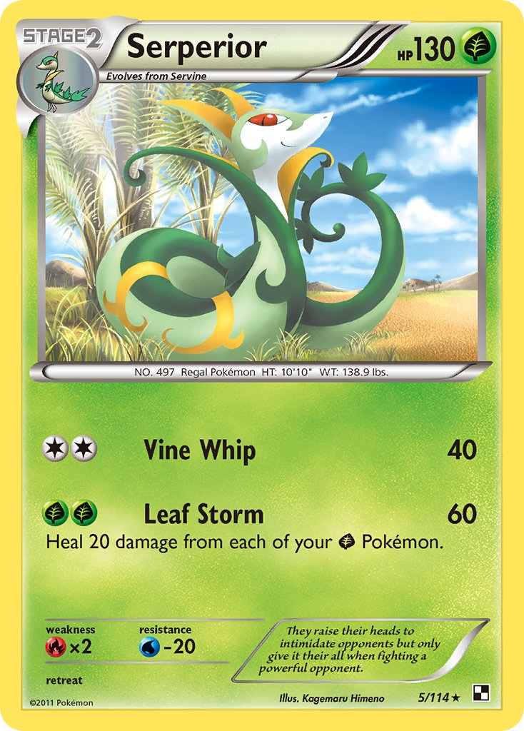 Serperior (5/114) (Cracked Ice Holo) (Theme Deck Exclusive) [Black & White: Base Set] | Pegasus Games WI