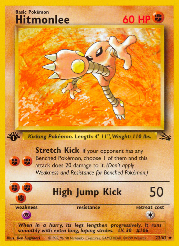 Hitmonlee (22/62) [Fossil 1st Edition] | Pegasus Games WI