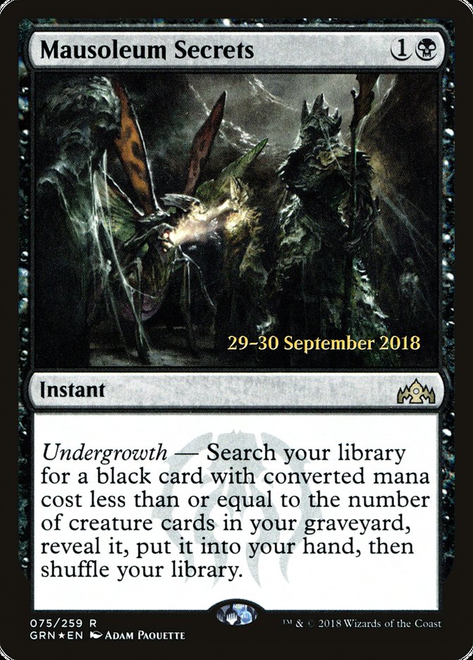 Mausoleum Secrets [Guilds of Ravnica Prerelease Promos] | Pegasus Games WI