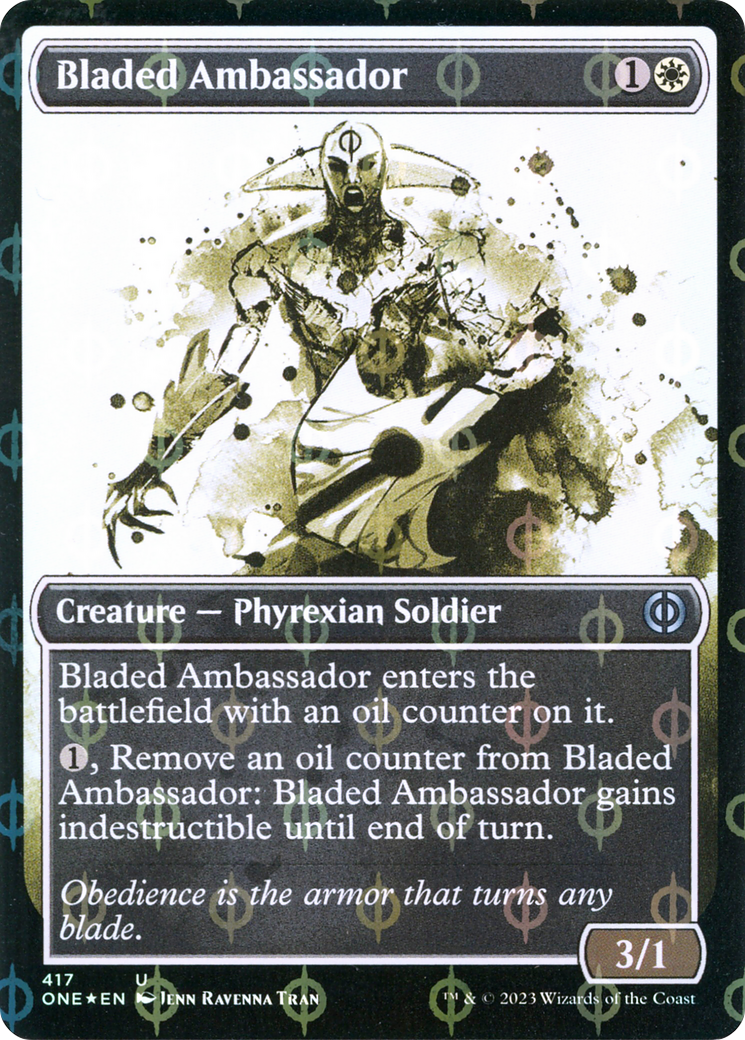 Bladed Ambassador (Showcase Ichor Step-and-Compleat Foil) [Phyrexia: All Will Be One] | Pegasus Games WI