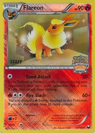 Flareon (12/108) (Regional Championship 2013 Promo Staff) [Black & White: Dark Explorers] | Pegasus Games WI