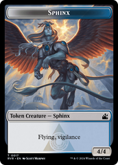 Elf Knight // Sphinx Double-Sided Token [Ravnica Remastered Tokens] | Pegasus Games WI