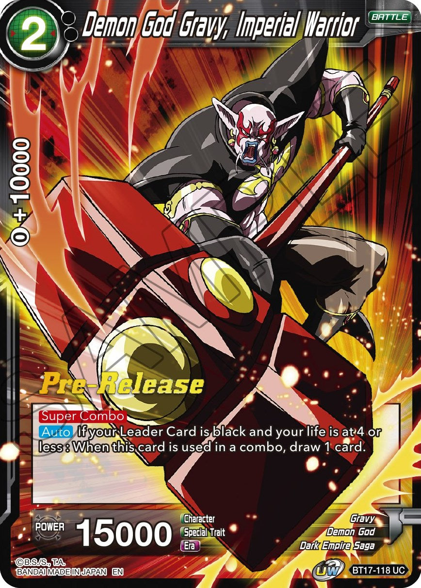 Demon God Gravy, Imperial Warrior (BT17-118) [Ultimate Squad Prerelease Promos] | Pegasus Games WI