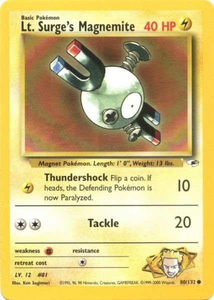 Lt. Surge's Magnemite (80/132) [Gym Heroes Unlimited] | Pegasus Games WI
