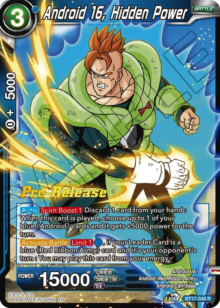 Android 16, Hidden Power (BT17-048) [Ultimate Squad Prerelease Promos] | Pegasus Games WI