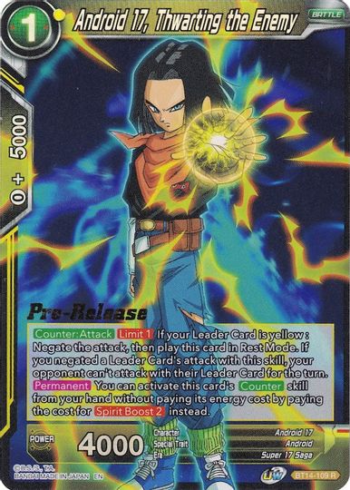 Android 17, Thwarting the Enemy (BT14-109) [Cross Spirits Prerelease Promos] | Pegasus Games WI