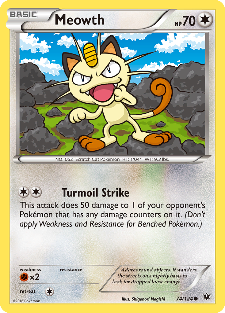 Meowth (74/124) [XY: Fates Collide] | Pegasus Games WI