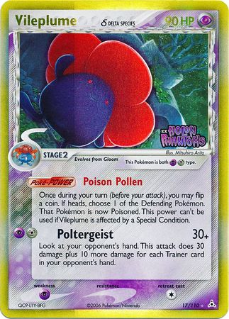 Vileplume (17/110) (Delta Species) (Stamped) [EX: Holon Phantoms] | Pegasus Games WI