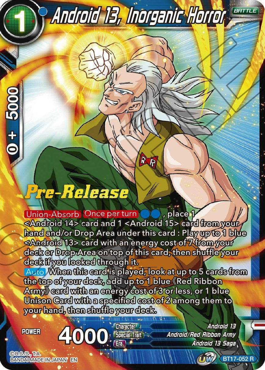 Android 13, Inorganic Horror (BT17-052) [Ultimate Squad Prerelease Promos] | Pegasus Games WI